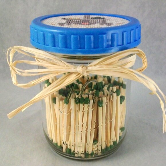 Mason Jar Storage Cross Stitch Antique Cast Iron Stove Match Holder Country Core - Picture 3 of 4